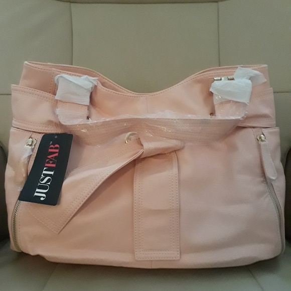 JustFab Handbags - JustFab Cream Pink Handbag